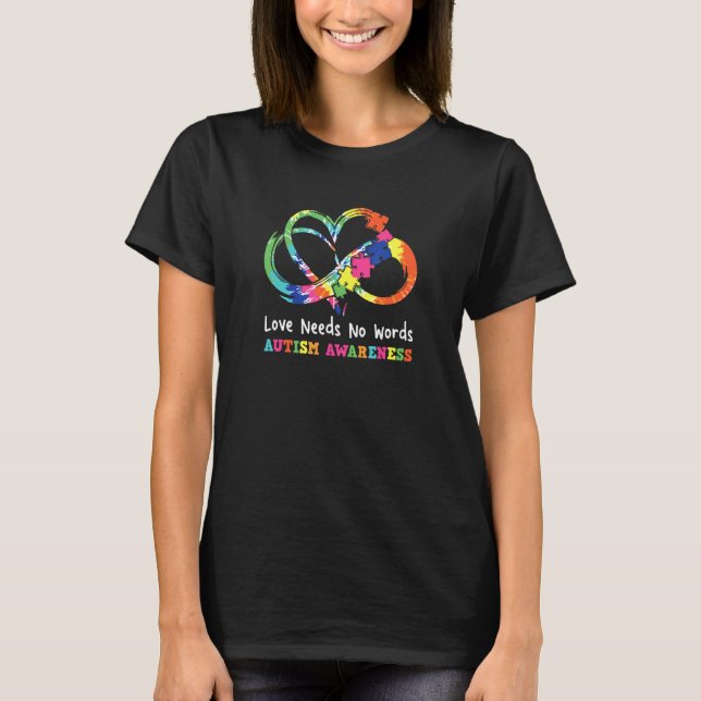 Camiseta Rompecabezas del Corazón Sin Palabras Conciencia d (Anverso)