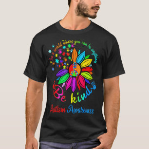 Camiseta Rompecabezas del girasol sé amable autismo Concien