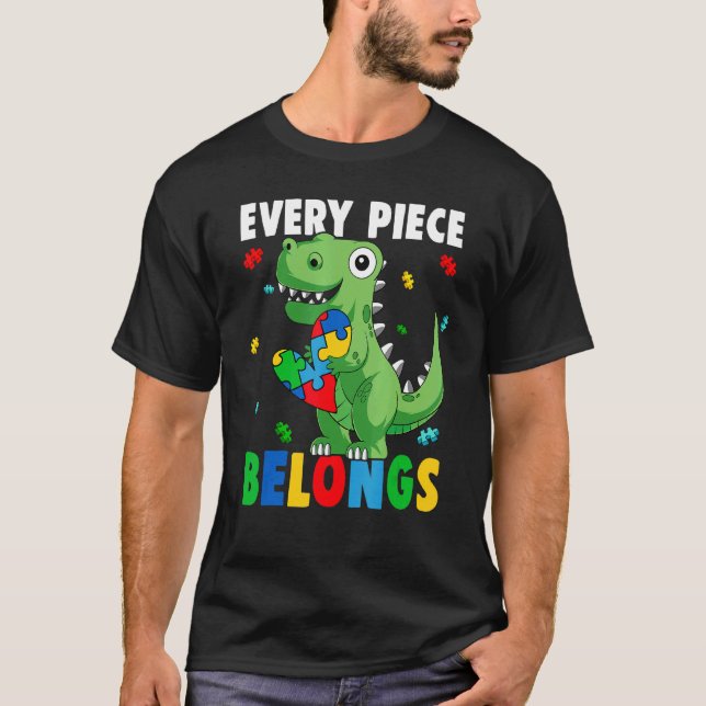 Camiseta Rompecabezas Dinosaurio Cada Pieza Pertenece Conci (Anverso)