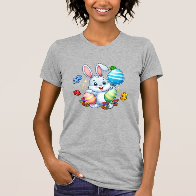 Camiseta Rompecabezas divertido de concienciación sobre el  (Anverso)