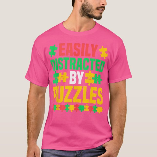 Camiseta Rompecabezas - Fácilmente Distraído Por Rompecabez (Anverso)