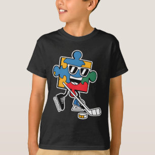 Camiseta Rompecabezas Hockey Hockey Hockey Autismo Sensibil