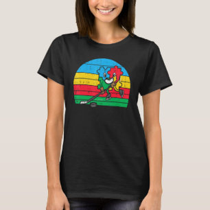 Camiseta Rompecabezas Hockey sobre Hielo Retro Conciencia d
