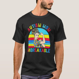 Camiseta Rompecabezas irrompible de mamá autista Día de la 
