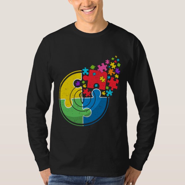Camiseta Rompecabezas Lacrosía Apoyo Autismo Sensibilizació (Anverso)