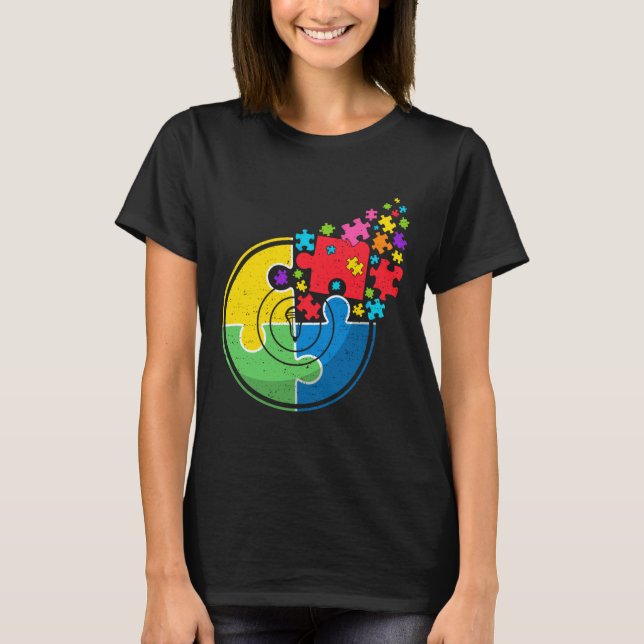 Camiseta Rompecabezas Lacrosía Apoyo Autismo Sensibilizació (Anverso)