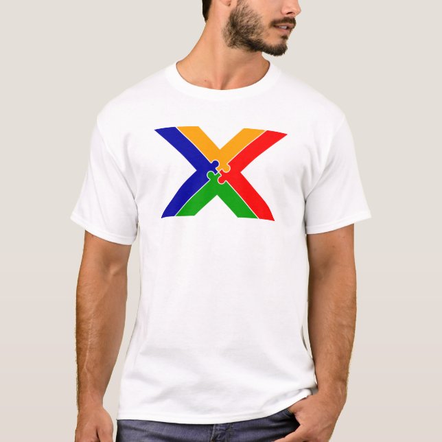 Camiseta Rompecabezas Letra X Monograma (Anverso)