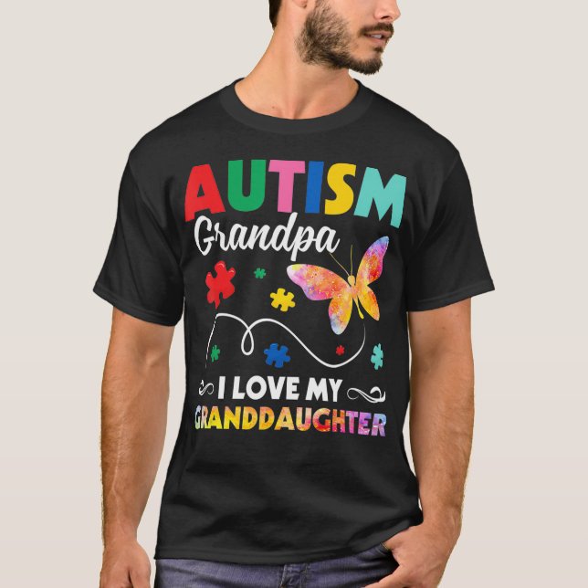 Camiseta Rompecabezas mariposa Autismo Abuelo Amo a Mi Abue (Anverso)