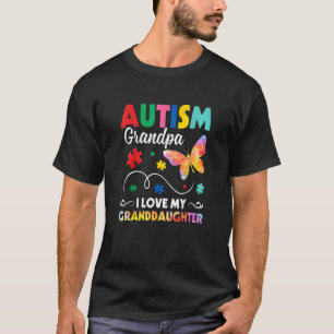 Camiseta Rompecabezas Mariposa Autismo Abuelo Amo a mi Niet