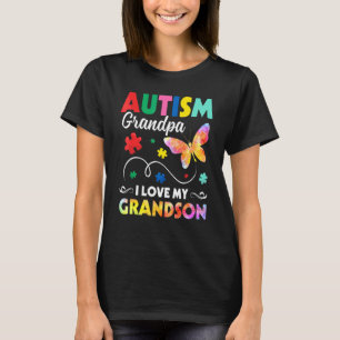 Camiseta Rompecabezas Mariposa Autismo Abuelo Amo a mi niet