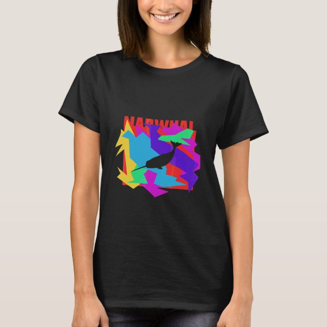 Camiseta Rompecabezas Mosaico Animal Narval (Anverso)