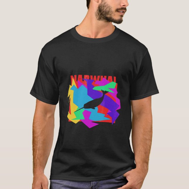 Camiseta Rompecabezas Mosaico Animal Narval (Anverso)