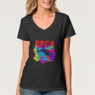 Camiseta Rompecabezas Mosaico Animal Orca Swea