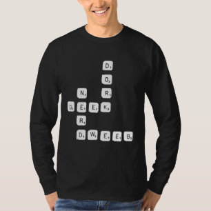 Camiseta Rompecabezas Nerd Geek Dork Dweeb Letra dura Carác