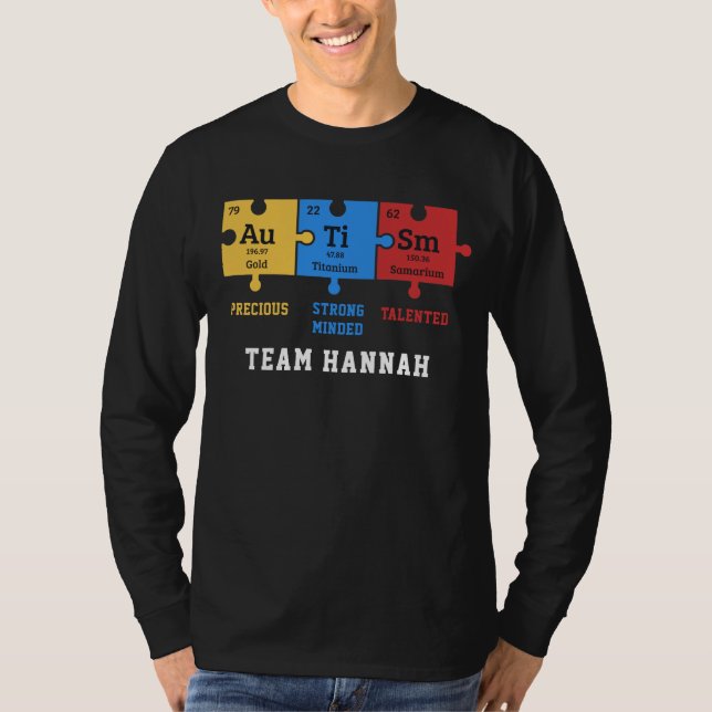 Camiseta Rompecabezas personalizados de elementos de químic (Anverso)