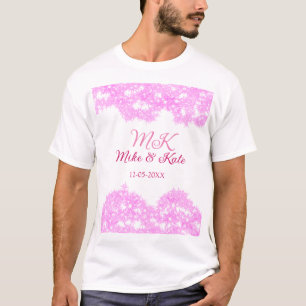 Camiseta Rompecabezas rosa añadir nombre de pareja fecha pu