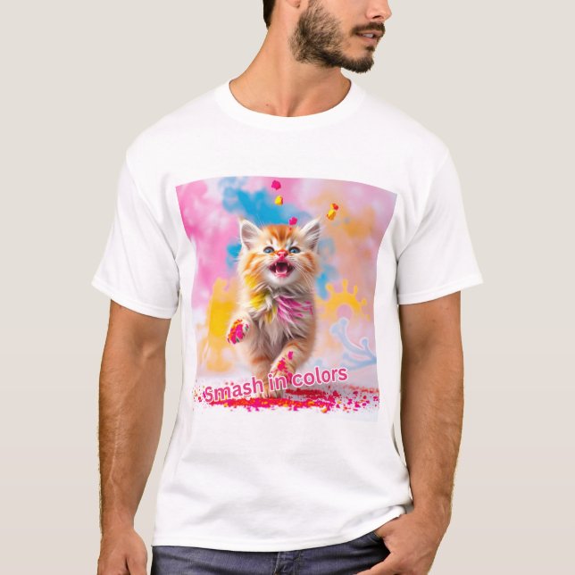 Camiseta Romper colores - ¡Juguetazo de Holi Kitten! (Anverso)