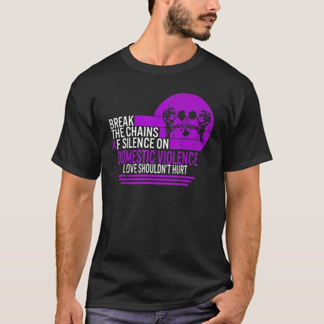 Camiseta Romper las cadenas del silencio sobre la violencia (Anverso)