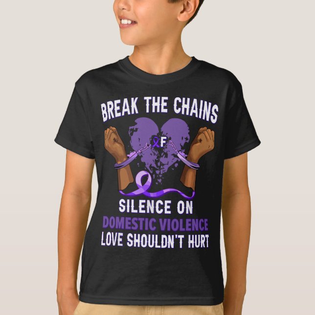 Camiseta Romper las cadenas del silencio sobre la violencia (Anverso)