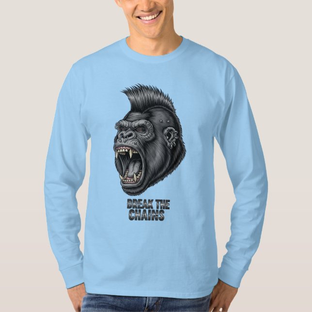 Camiseta Romper las cadenas - Feroz Punk Gorila Gráfico T-S (Anverso)