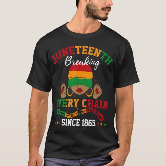 Camiseta Rompiendo Todas Las Cadenas Desde 1865 Hombres Jóv (Anverso)