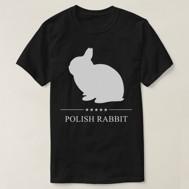 Camiseta Rompimiento de silueta blanca de conejo polaco (Diseño del anverso)