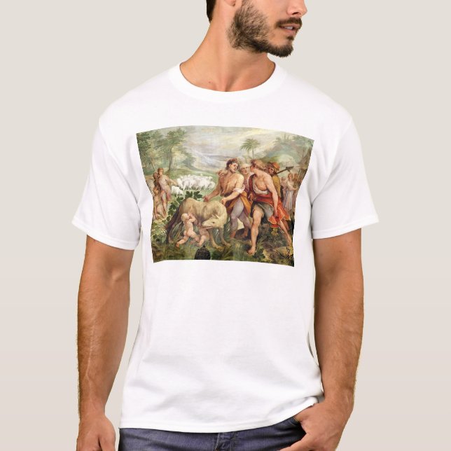 Camiseta Romulus amamantó por el ella-lobo (Anverso)
