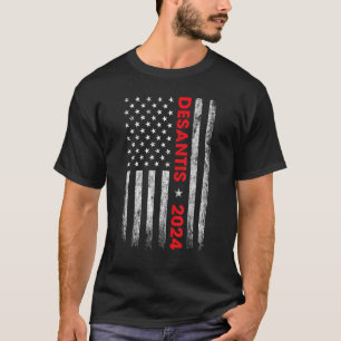 Camiseta Ron DeSantis 2024 Vintage American Flag Election C