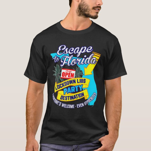 Camiseta Ron Desantis Escape A Florida Vinatge Funny (Anverso)