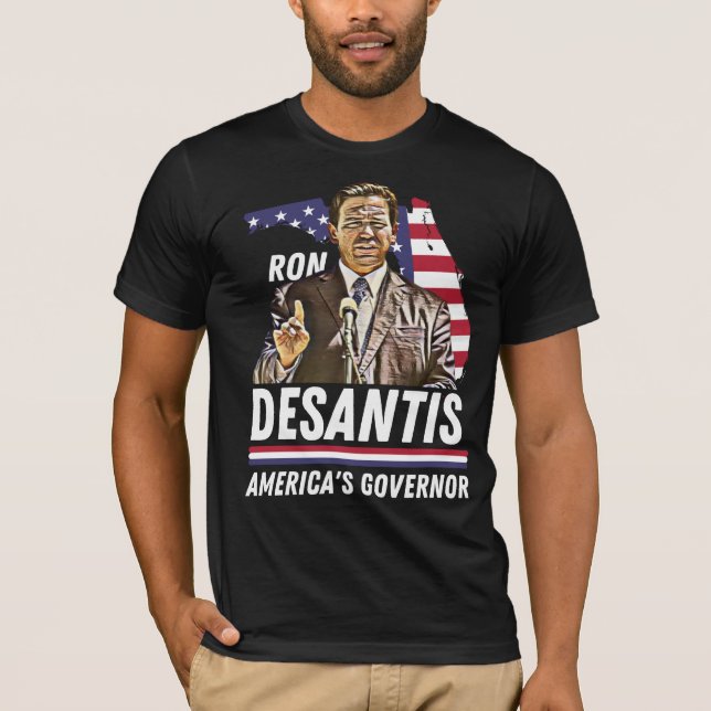 Camiseta Ron Desantis: Gobernador de Estados Unidos, Patrió (Anverso)