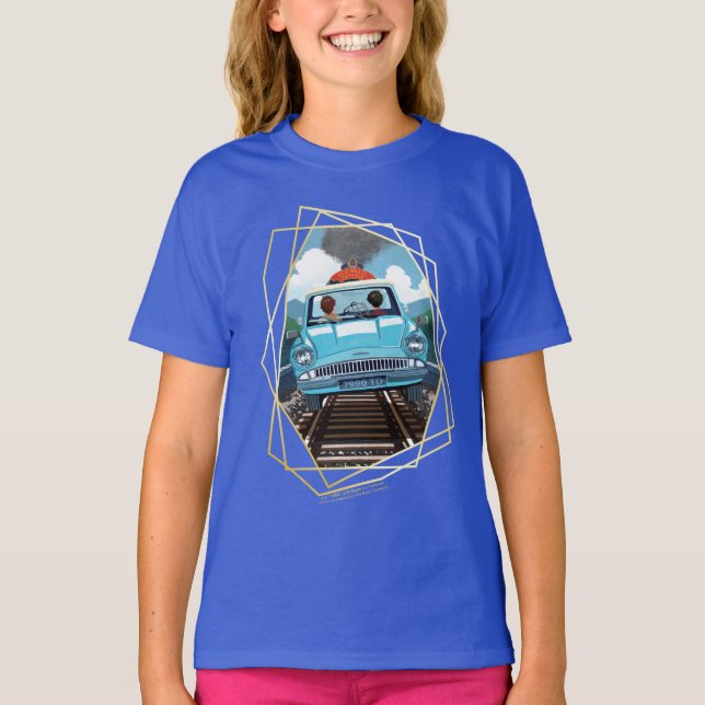 Camiseta Ron & HARRY POTTER™ en el coche volador a HOGWARTS (Anverso)