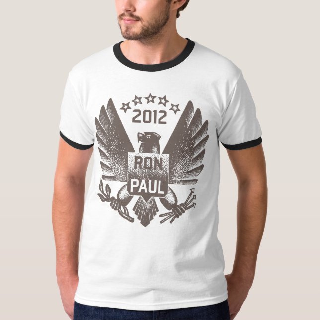 Camiseta Ron Paul 2012 Eagle gris oscuro (Anverso)