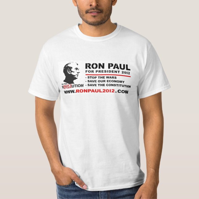 Camiseta Ron Paul para el presidente 2012 - ahorre la (Anverso)
