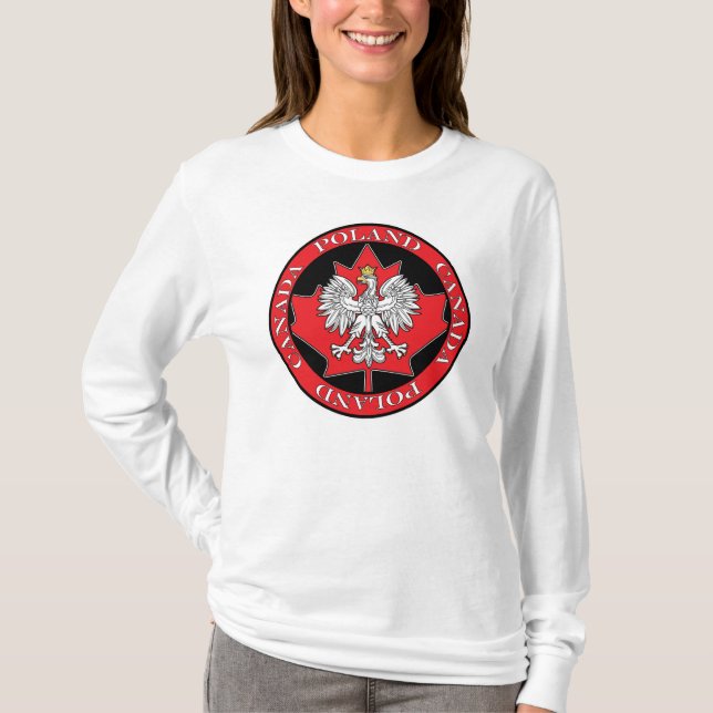 Camiseta Ronda Polonia Canadá Leaf (Anverso)