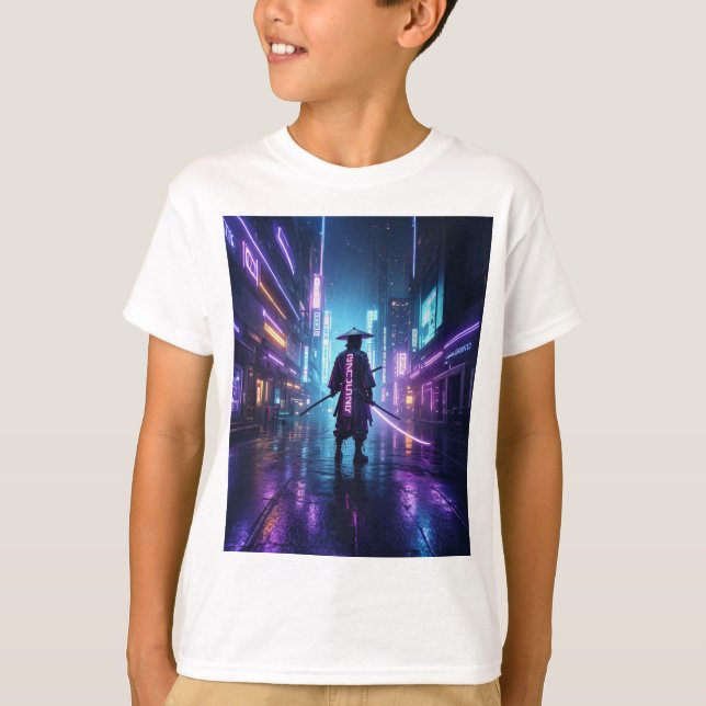 Camiseta Ronin da Lâmina Neon (Anverso)