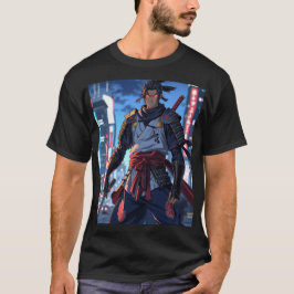 Camiseta Ronín urbano: Neon Samurai Anime T-Shirt