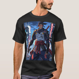 Camiseta Ronín urbano: Neon Samurai Anime T-Shirt