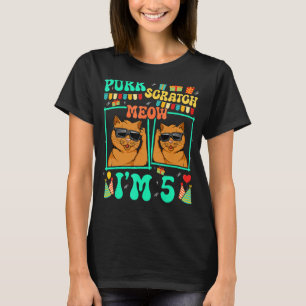 Camiseta Ronroneo Rasguño Maullido Tengo 5 Cumpleaños Diver
