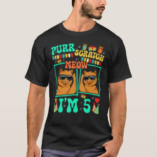Camiseta Ronroneo Rasguño Maullido Tengo 5 Cumpleaños Diver