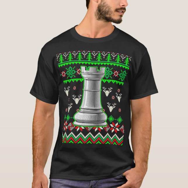 Camiseta Rook Chessmen Navidades feos ajedrez (Anverso)