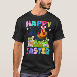 Camiseta Rooster Bird Happy Easter Bunny Rooster Easter Sun
