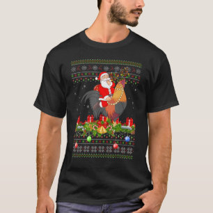 Camiseta Rooster Bird Ugly Santa Riding Rooster Navidades