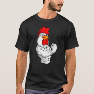 Camiseta Rooster Chicken Fitness Training Bodybuilder Muscl