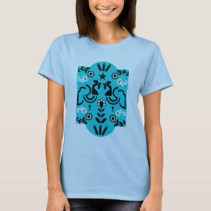 Camiseta Rooster Cockerel Arte Popular Nórdico Escandinavo