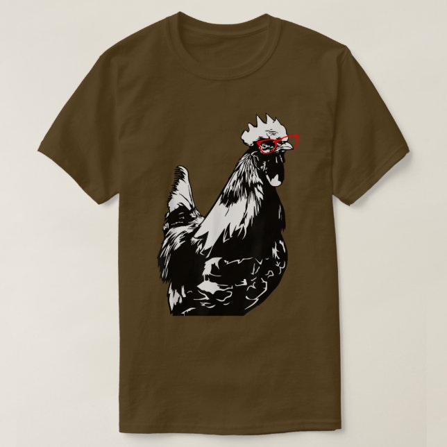 Camiseta Rooster Con Granjero De Pollos De Gafas (Diseño del anverso)
