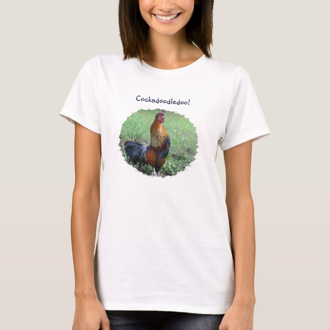 Camiseta Rooster Crowing Cockadoodledoo Funny T Shirny (Anverso)