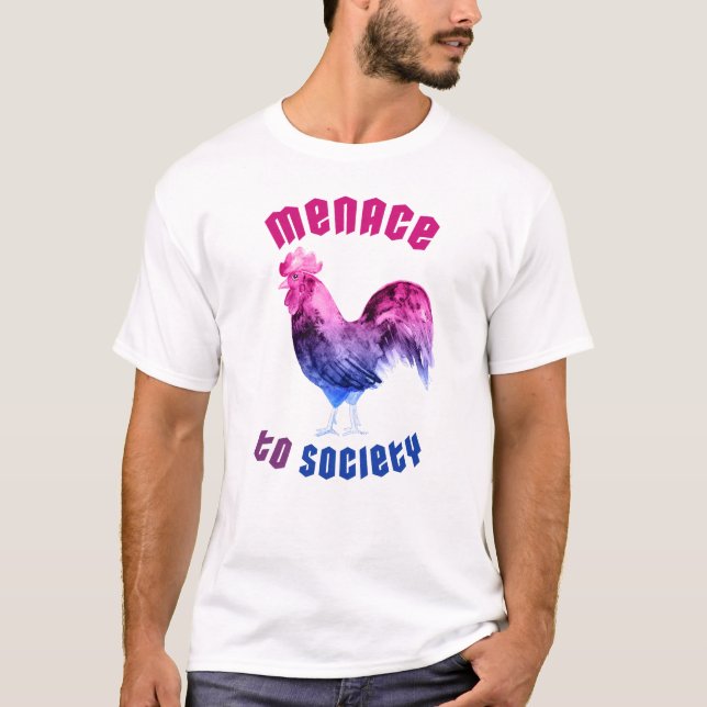 Camiseta Rooster de amenaza bisexual (Anverso)