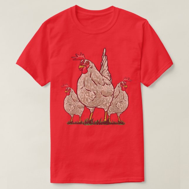 Camiseta Rooster de granjeros Hen Chicken (Diseño del anverso)
