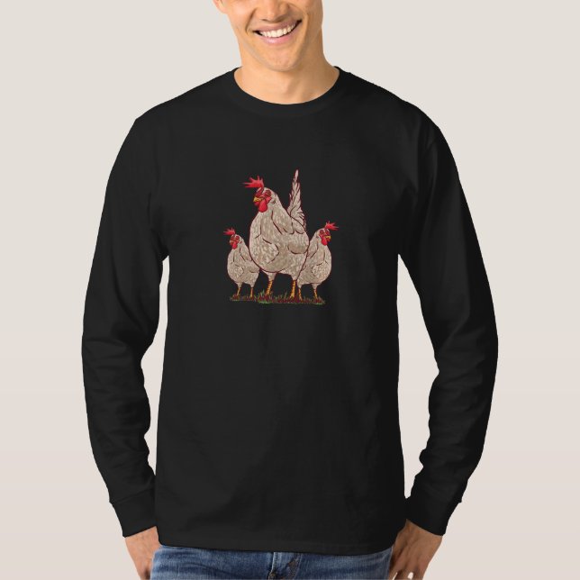 Camiseta Rooster de granjeros Hen Chicken (Anverso)
