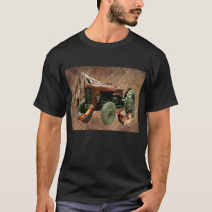 Camiseta Rooster de Tractor Rojo Vintage Hen Rustic Barn Sh